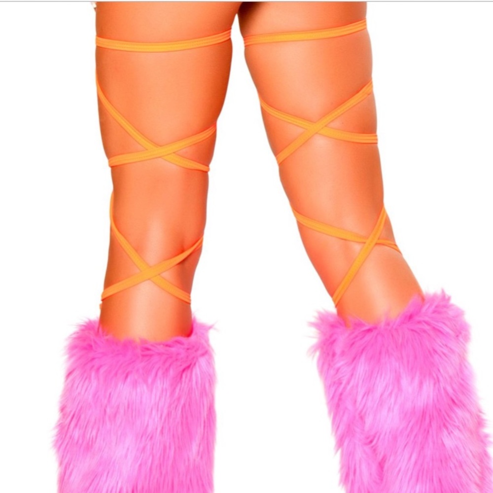 Single Lycra Orange 100” leg body wrap by Roma Costume for Rave Festival NWT